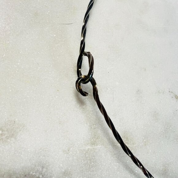 Vtg Picture Jasper Pendant Artisan Silver 925 Necklace Southwest Twisted Torque - Picture 10 of 11